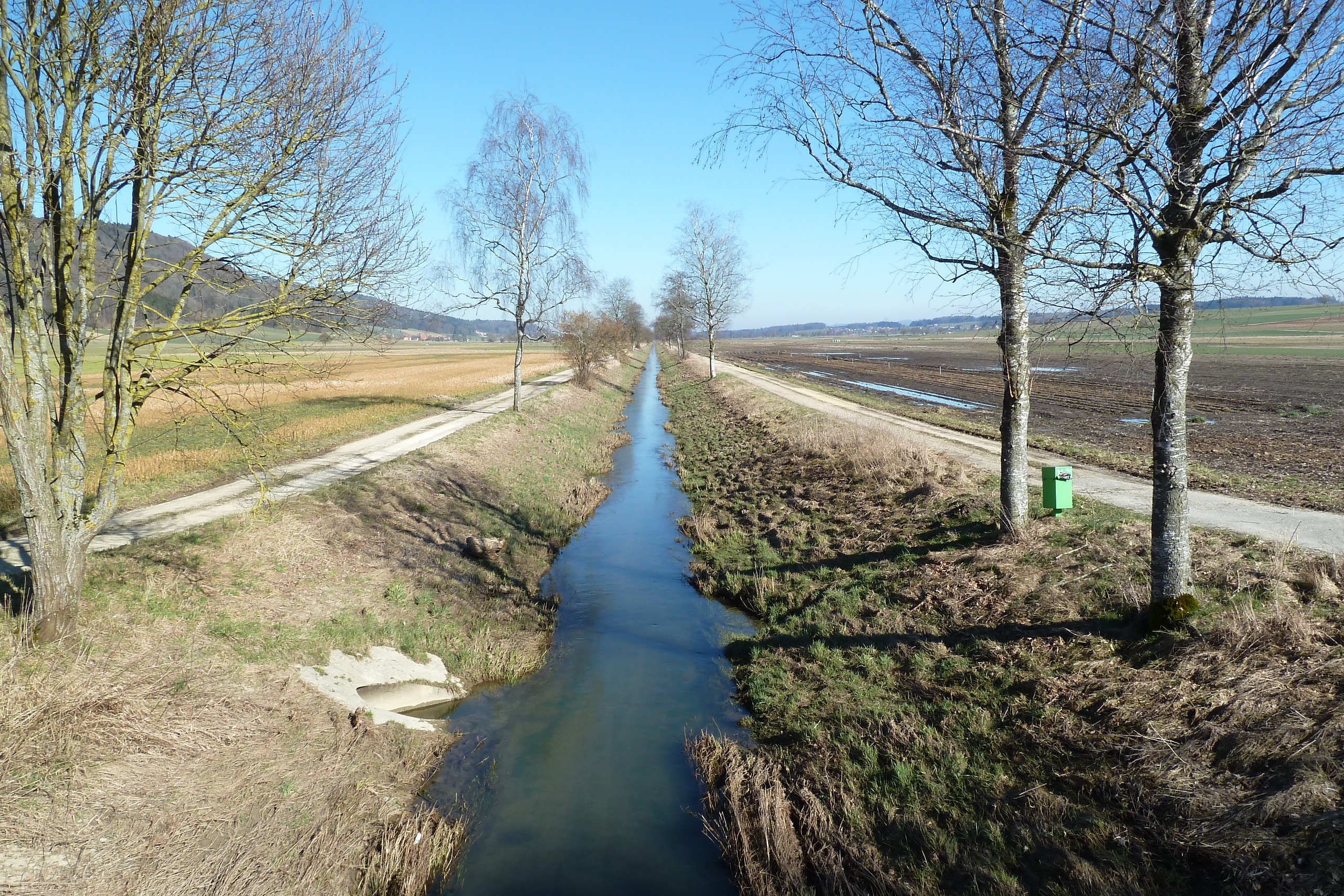 24.02.2014: Der Kanal des Limpachs BE, neun Kilometer ohne eine Kurve!